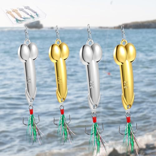 Relaxgiant 4 Pcs Funny Fishing Lures Bass Fishing Lures for Freshwater Saltwater Top Water Fish Gear Gag Gift for Fish Lovers Men Fathers Day White Elephant Gift