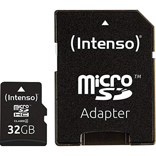 Intenso Scheda di Memoria cicroSDHC Memory Card da 32 GB, Class 4 (con Adattatore SD), Nero