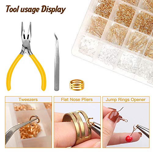 image for Gacuyi Rose Gold Earring Making Suppliers Kit,6 Types Earring Backs fo