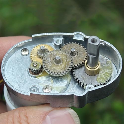 Image of ROBOWAY 7-Type Full Metal Gearbox Gear Motor DC 3V-12V 16RPM-65RPM Slow Speed Micro Reduction Gear L-Shape Motor, 2 Wiring Connecting Without Encoder (Pack of 1)