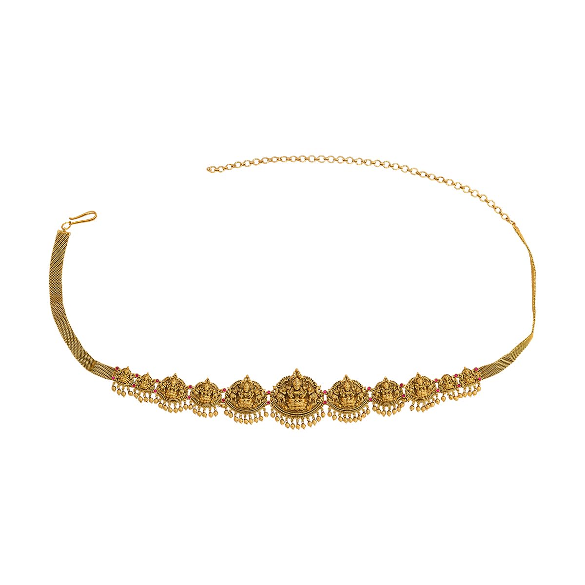 kushal's Fashion Jewellery Ruby Gold Plated Antique Kamarbandh Waist Belt for Women | Adjustable Chain | Bridal, Bridesmaid & Occasion Wear - 467667-picture-41