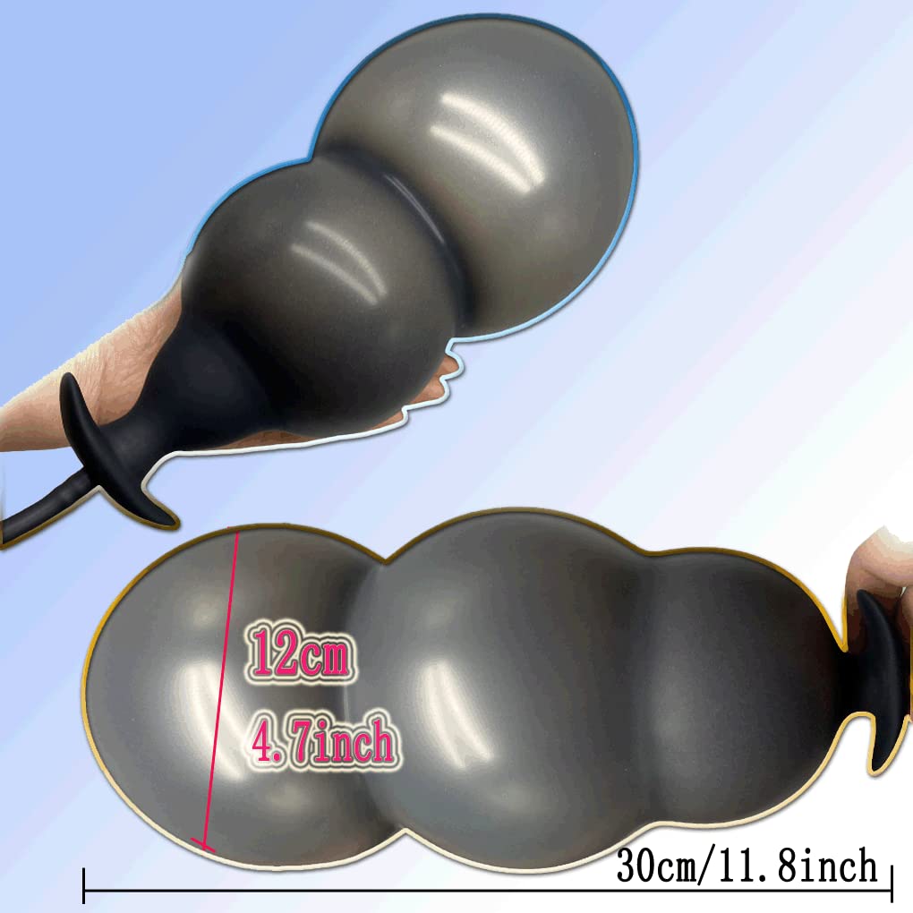 30 cm x 11 cm Anal Plug Anal 3 Perlas Tapón Anal Hinchable Boca Globo con Bomba Silicona Juguete Sexual Consolador para parejas/hombres/mujeres