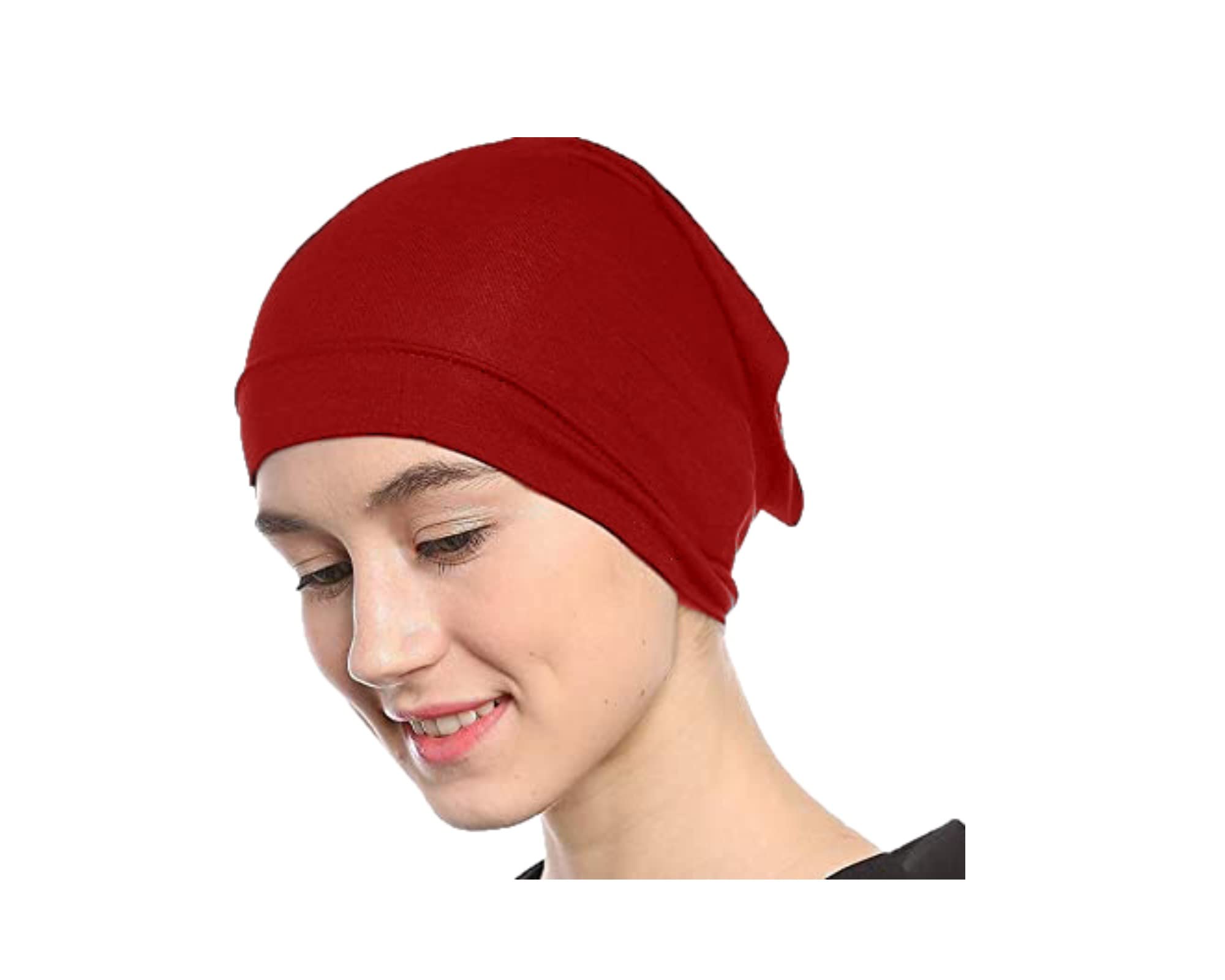 nazneen Women's Tube Hijab Bonnet Cap Under Scarf Pullover (MAROON)-picture-21