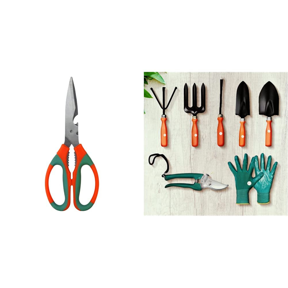 Kraft Seeds Multipurpose Kitchen Household and Garden Scissor (Colour May Vary) & Gate Garden Spectacular Gardening Tools Set with Heavy Gardening Cut Tool and One Pair H Combo (B087CNJKBC) Amazon Price History, Amazon Price Tracker