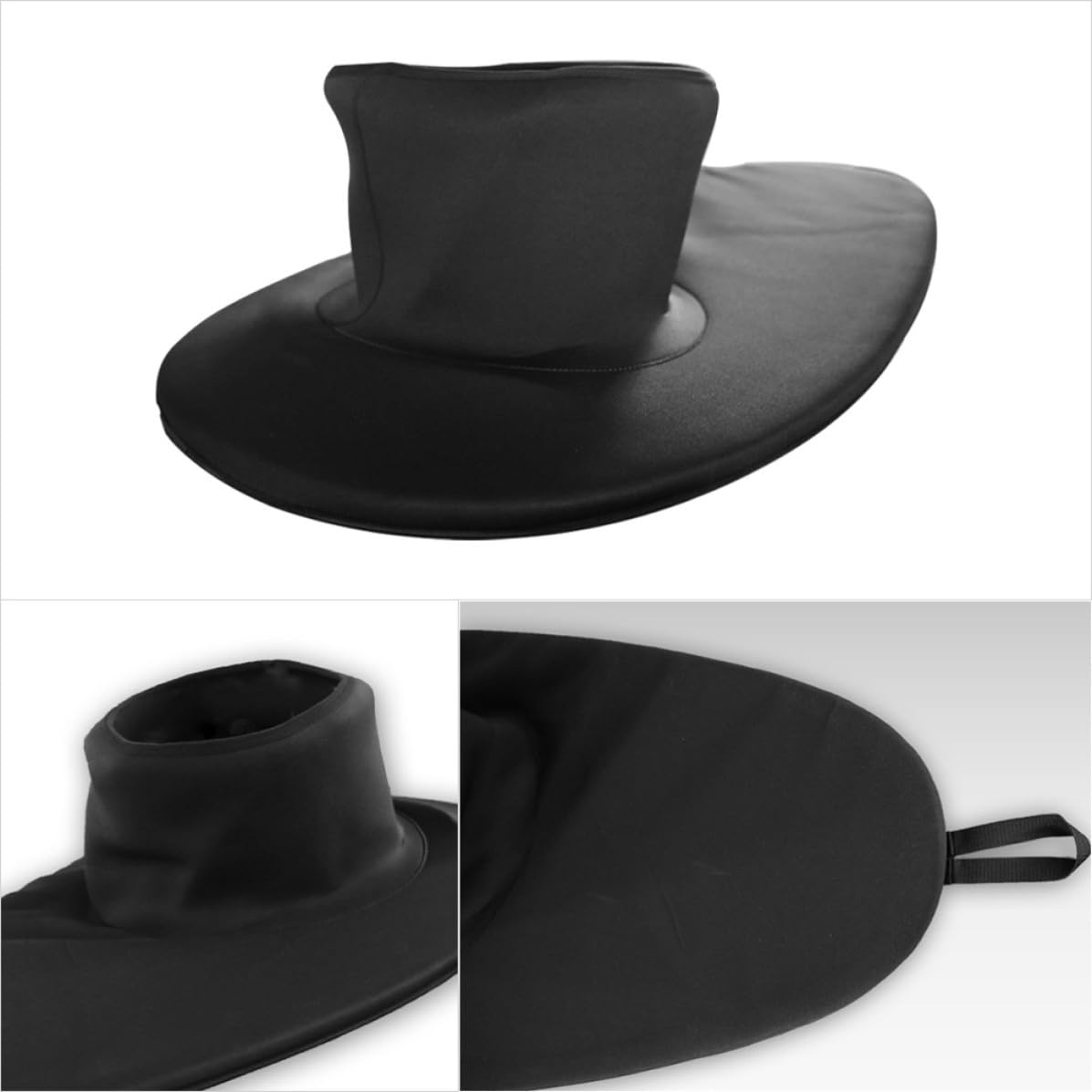 Luxshiny Kajak Schürze in Schwarz aus SBR Neopren mit elastischem Gurt und Griff, universell geeignet für Kajaking und Kanufahren, Größe 85 105 cm