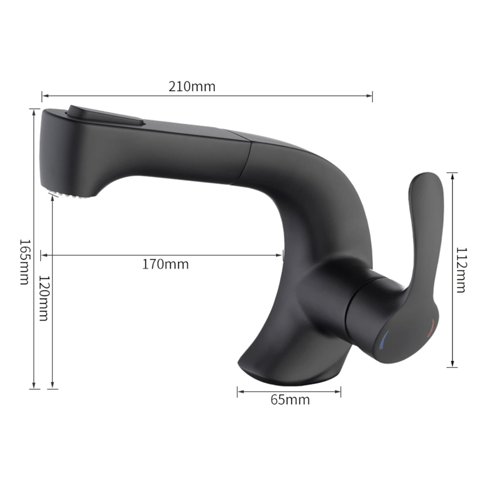 Grifo Mezclador para Lavabo con rociador extraíble, Grifo de baño multifunción de latón con un Solo Orificio para Agua fría y Caliente, Cromado