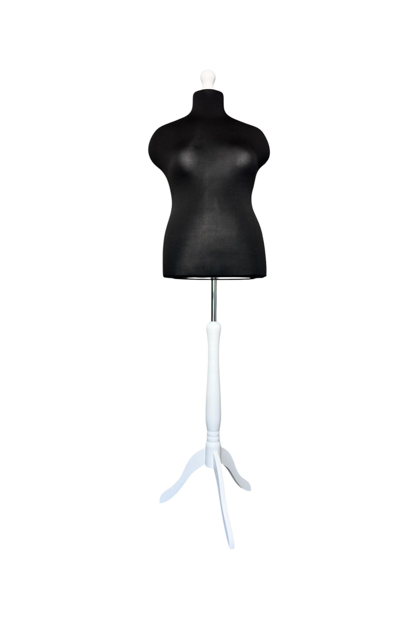 LUSORIA Schneiderpuppe weiblich Plus Size 5XL schwarz mit weißem Standfuß