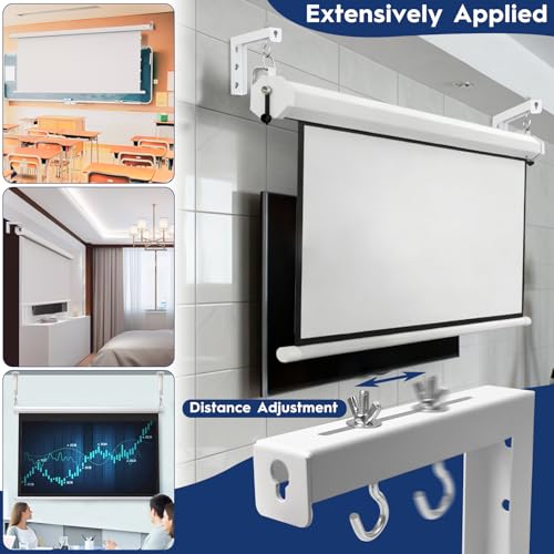 Irenwarl Universal Projektor Bildschirm Wandhalterung, Leinwand Halterung, Projektor Wandhalterung, L-Klammern, für die der Projektionsleinwand Wandabstandshalter, Komplett, mit Zubehör