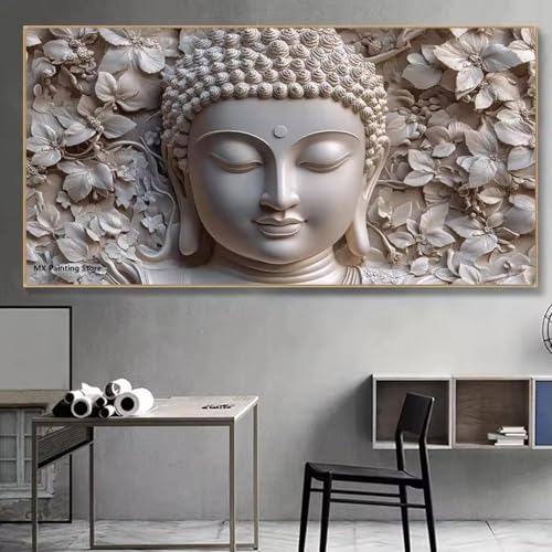 Peinture de Bouddha zen pour décoration de salon moderne en toile 65x130