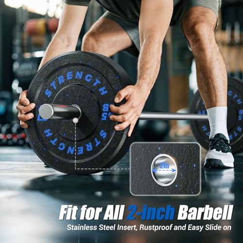 GIKPAL Bumper Plates Olympic Weight Plates Rubber Weight Set for Weight Lifting Strength Training, 160lbs