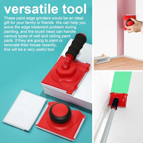 Farbkanten Werkzeug Set, Farbkanten Latex Pinsel mit Ersatzpads und Abdeckband, Farbkantenschneider Multifunktional für Wand- und Deckenecken