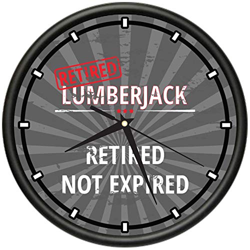 Reloj de pared analógico diseño Retired Lumberjack 10 pulgadas miniatura 1