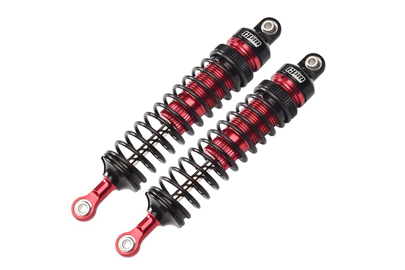 GPM Upgrades Aluminum 6061-T6 Front Adjustable Spring Dampers for 1/10 4Wd Hammer Rey U4 Rock Racer?LOS03030? RC Car (Red)