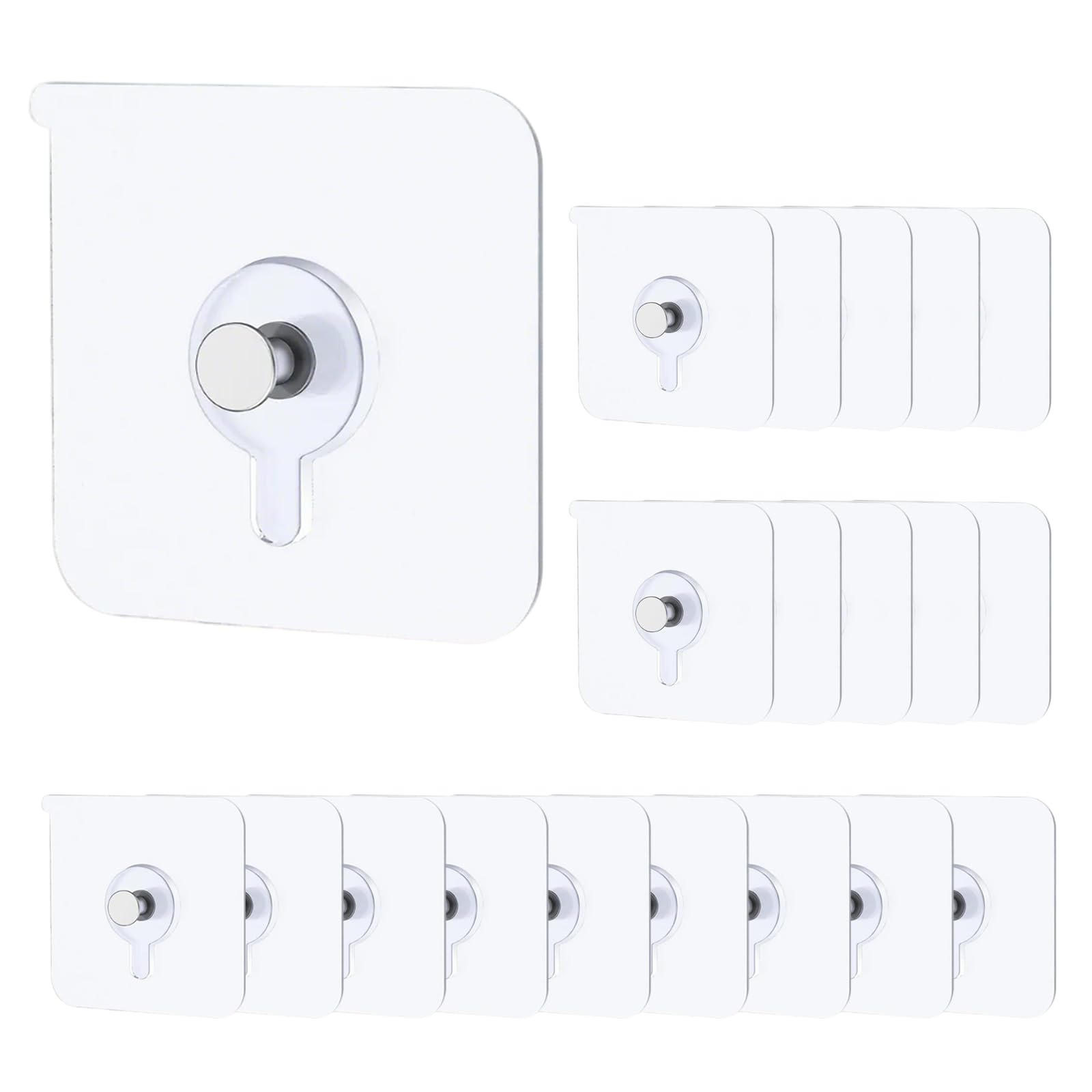 Shenlee 20 Pcs Adhesive Photo Frame Hook Stickers, Adhesive Picture Hooks No Nails, Transparent Wall Stickers for Picture Hanging, Picture Frame Hooks, Sticky PictureHooks No Nails for Photos, Poster