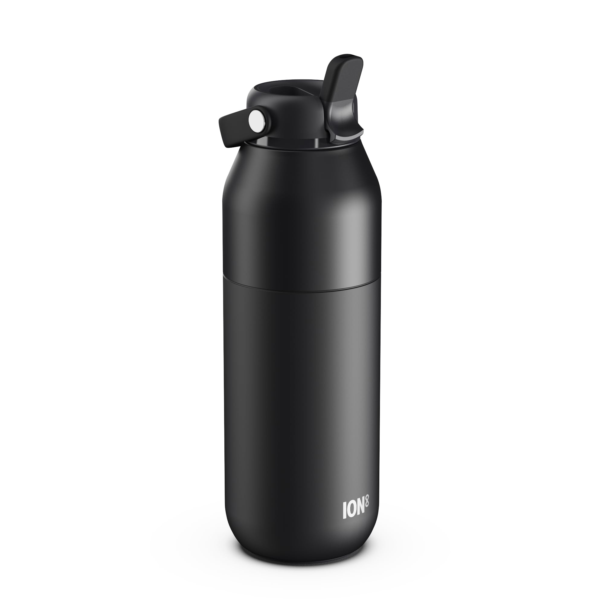 ION8 Primo Urban Insulated Water Bottle 910 ml (30 oz) – Leakproof Stainless Steel Bottle with Straw Lid, Fast Flow, Vacuum Insulated Cold Drinks, Cup Holder Friendly, Dishwasher Safe, Black