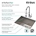 KRAUS 24-inch 18 Gauge Pax Laundry and Utility Sink Combo Set with Bolden 18-inch Kitchen Faucet and Soap Dispenser, Chrome KHU24L-1610-53CH