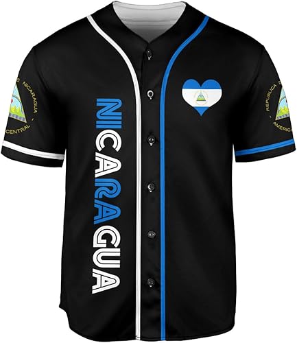 Miniatura 2 de Podagree - Camiseta de béisbol nicaragüense personalizada con nombre para hombres y mujeres, camisetas nicaragüenses