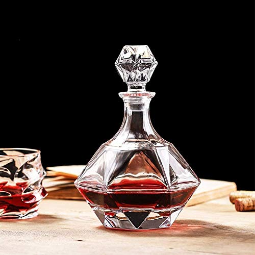 Whiskey-karaf met geschenkdoos, diamantvormige decanter, 900 ml vloeistofkaraf, feestdecoratie cadeau, voor alcohol, rum… - Afbeelding 4