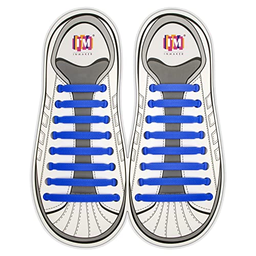 Image of INMAKER No Tie Shoelaces for Adults and Kids, Elastic Laces for Sneakers | Rubber Silicone Tieless Laces, Stretchy Shoelaces