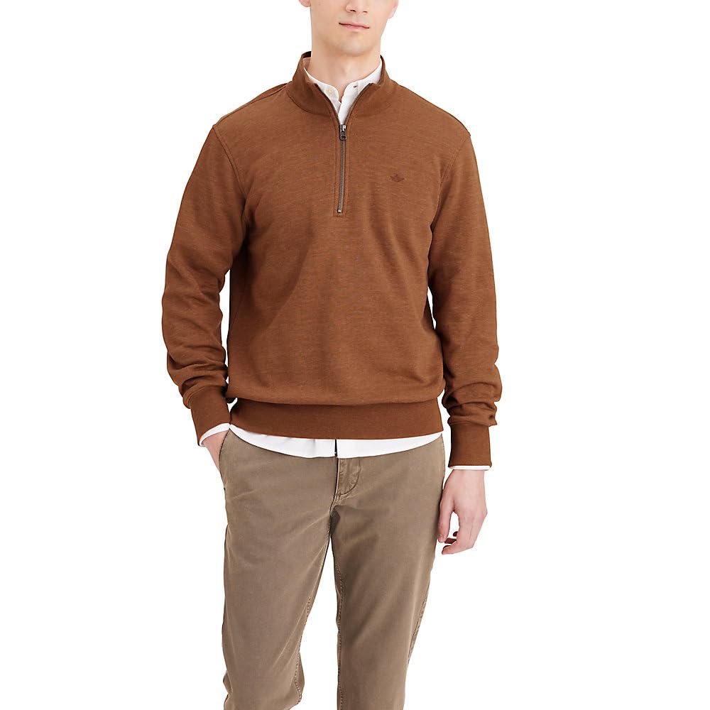 Dockers Regular Fit Long Sleeve 1/4 Zip Fleece Sweatshirt Maglia di Tuta Uomo (Pacco da 1)