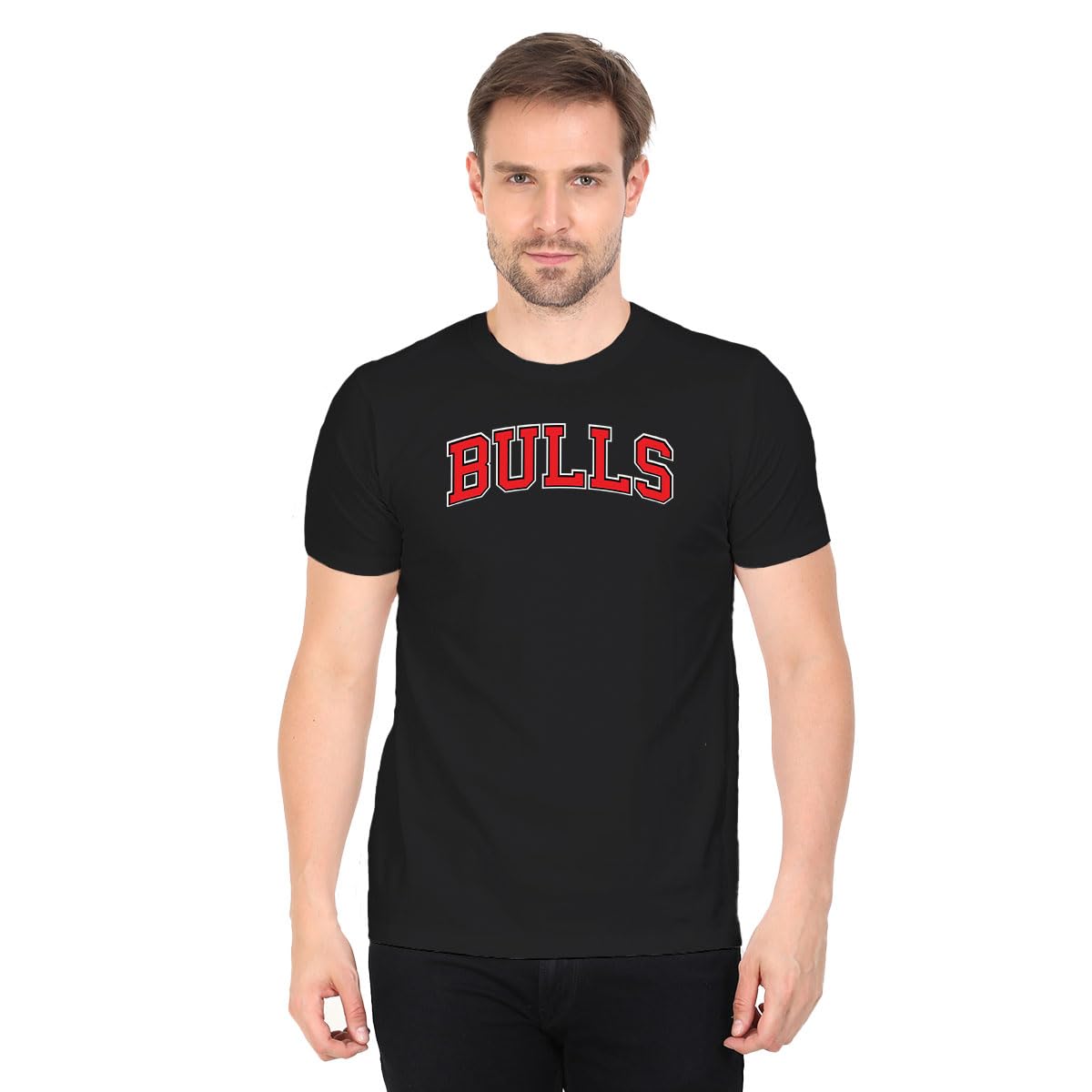 BambihaBulls T-Shirt - Black, XL | Cotton Casual T-Shirt | Round Neck Half Sleeve Crew Neck Unisex T-Shirt