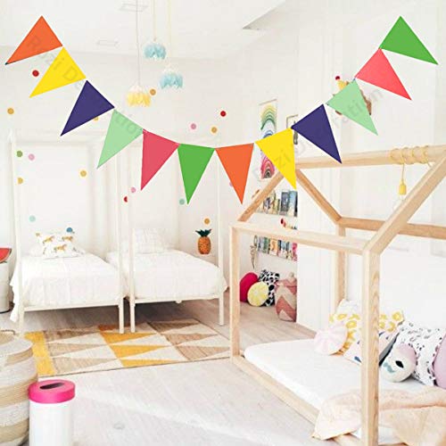 Image of Rozi Decoration Multicolor 12 Bunting Flags Banner for Happy Birthday, Baby Shower, Eid & IPL Theme Decoration - Pack of 1 Set, 10 feet
