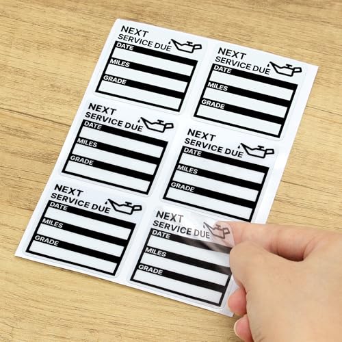for Oil Change Sticker Static Cling, Clear Stickers 120 Pcs 2”x 2” Next Service Due Sticker for Windshield, Easy to Peel with No Residue for Car Auto Vehicle Window (Black-Grey) - Thumbnail 6