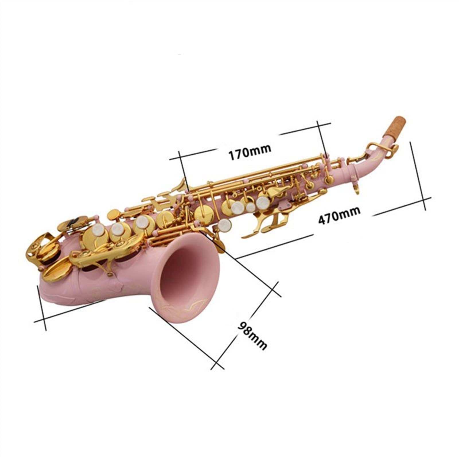 Saxofón Profesional Instrumento De Viento De Madera Rosa Agudos B Gota Pequeña Curva Saxofón Profesional B Gota Saxofón