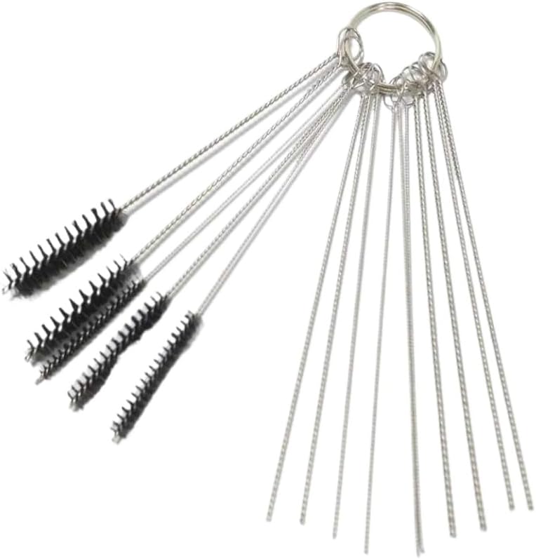 Carburetor Cleaning Tool with Carbon Removal Brushes Needles and Wire Cleaner Kit Compatible with Car Motorcycle Moped Scooter ATV(Needles Brushes)
