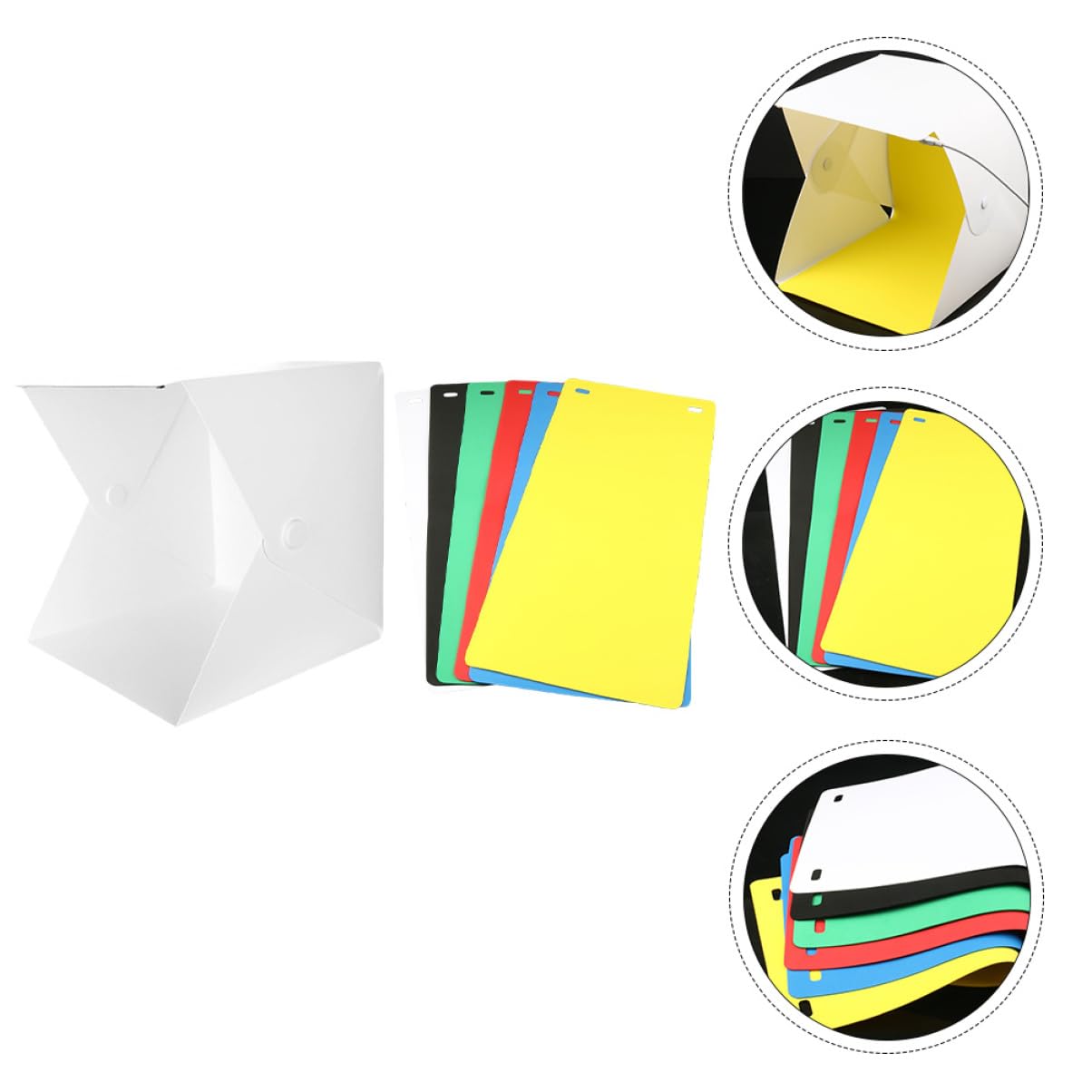 Mini Boîte Photo Pliable 1 Set Abs, Double Bande LED, Éclairage Uniforme