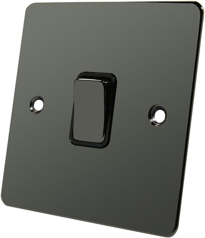 Flat Plate Black Nickel Intermediate 1 Gang Switch - 10 Amp Single 1-Gang Intermediate Light Switch