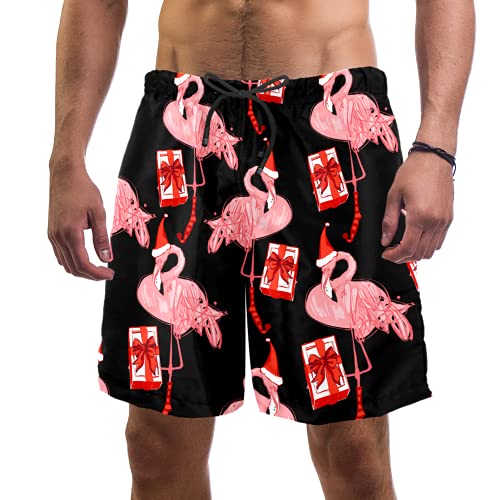 Short de bain pour homme motif flamants roses et rouges tendance été S