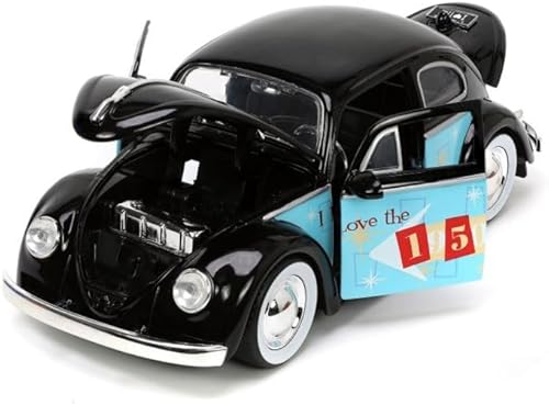 Miniatura 2 de Jada Toys I Love The 50's 1:24 1959 Volkswagen Beetle - Coche fundido a presión, juguetes para niños y adultos, color negro