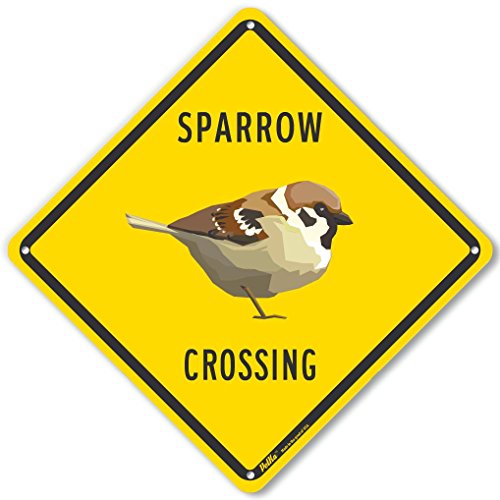 Sécurité routière avec le panneau jaune Sparrow Crossing en aluminium durable 25x25cm