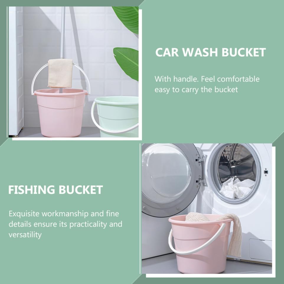 PRETYZOOM Elastic Pp Material Car Wash Bucket with Handle 12.2l White Cleaning Pail for Outdoor