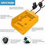 Power Wheel Adapter with Fuse & Switch, Secure Battery Adapter for Dewalt 20V Lithium Battery with 12 Gauge Wire, Good…