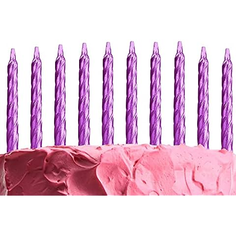 10-Pack Purple Smokeless Birthday Candles Cover