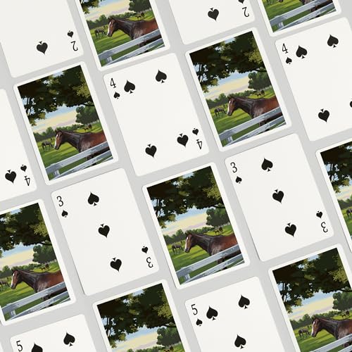 Baraja Horse Pasture, 52 cartas, tamaño póker miniatura 4