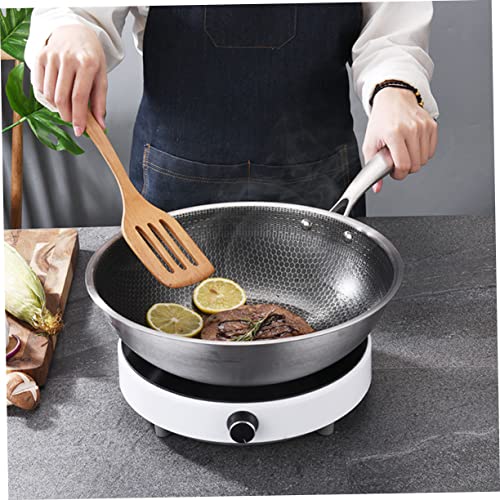 Amosfun Stainless Steel Nonstick Frying Wok Pan 32cm with Steel Handle Sturdy Wear-Resistant Chinese Traditional Stir-Fry Pan for Gas and Induction Cooktops - Image 9