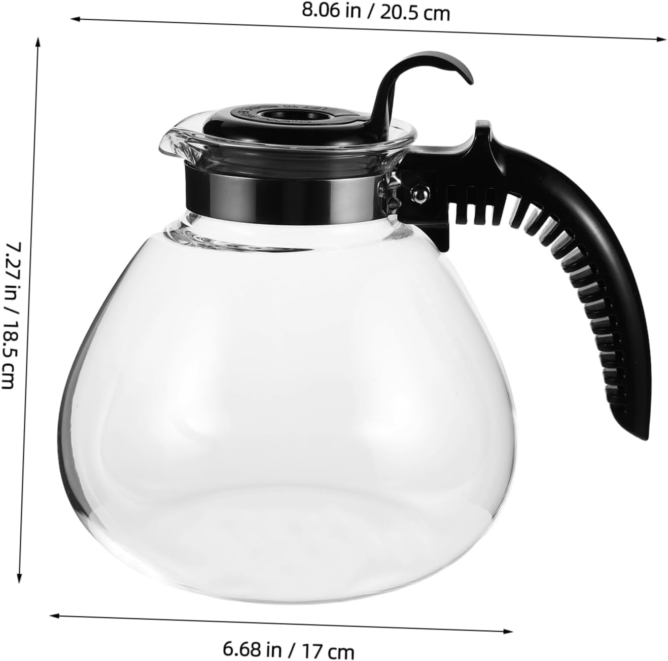 Induction Compatible Stovetop Coffee Maker Vintage Tea Kettle Whistle Heat Retaining Glass Versatile for Coffee Tea