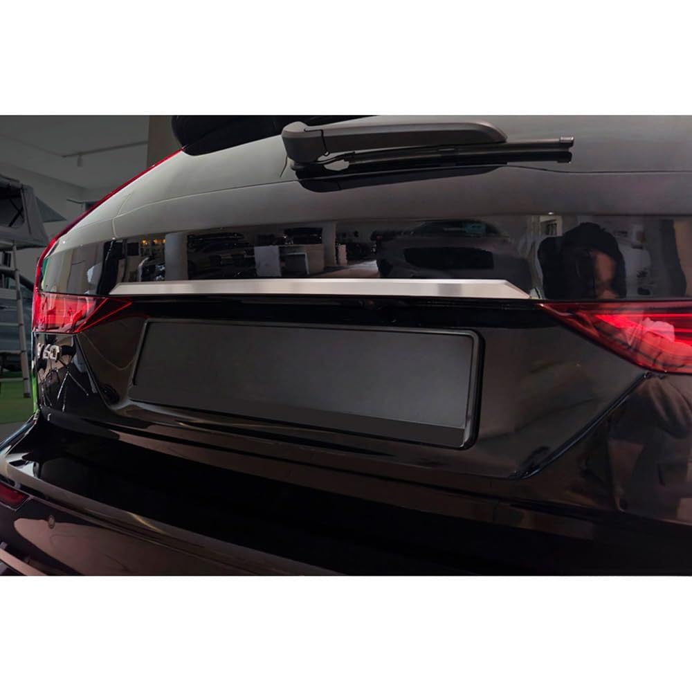 Avisa Brushed Stainless Steel Tailgate Trim compatible with Volvo V60 II 2018-
