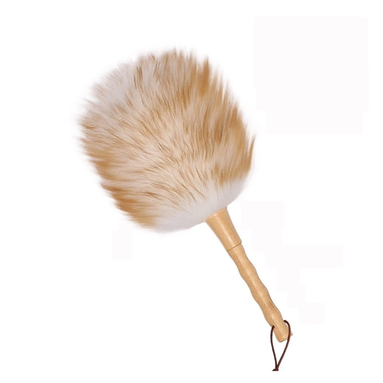 Cepillo para el polvo Plumero de plumas de lana suave con mango de madera Cepillo Herramienta de limpieza Plumeros de lana de cordero para limpiar vehículos Oficina y tareas domésticas Plumeros para