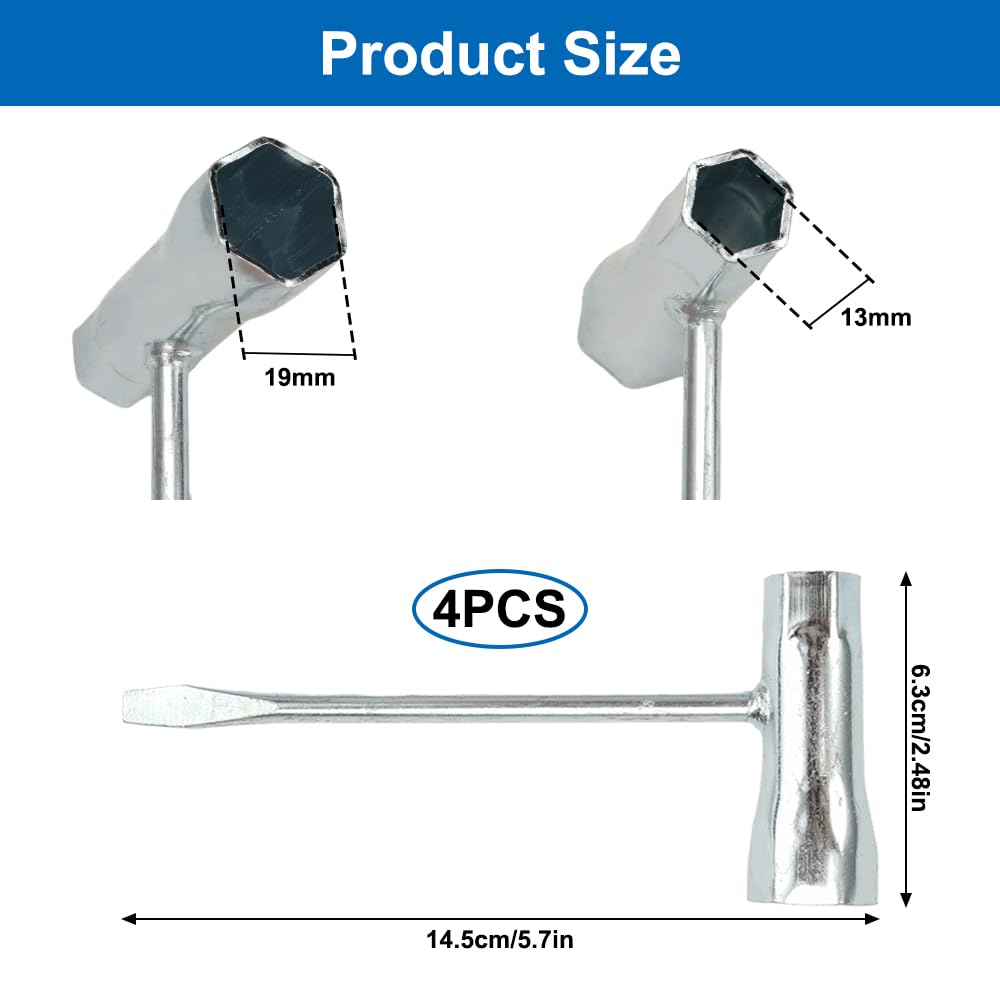 Rairsky 4 klucze do piły łańcuchowej, klucz do świecy zapłonowej 13 mm x 19 mm, klucz płaski, klucz do piły łańcuchowej, klucz kombi