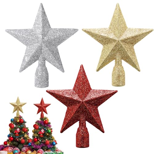 Heclia Weihnachten Baumspitze Glitzernde Stern-Baumspitze...