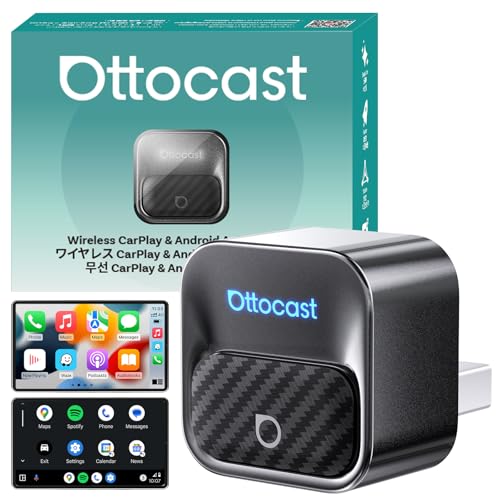 OTTOCAST 2026 New Version Mini Core Wireless CarPlay & Android Auto Adapter Fast Auto Reconnect WiFi 6 Stable Connection USB Plug and Play for Factory Wired Car Systems