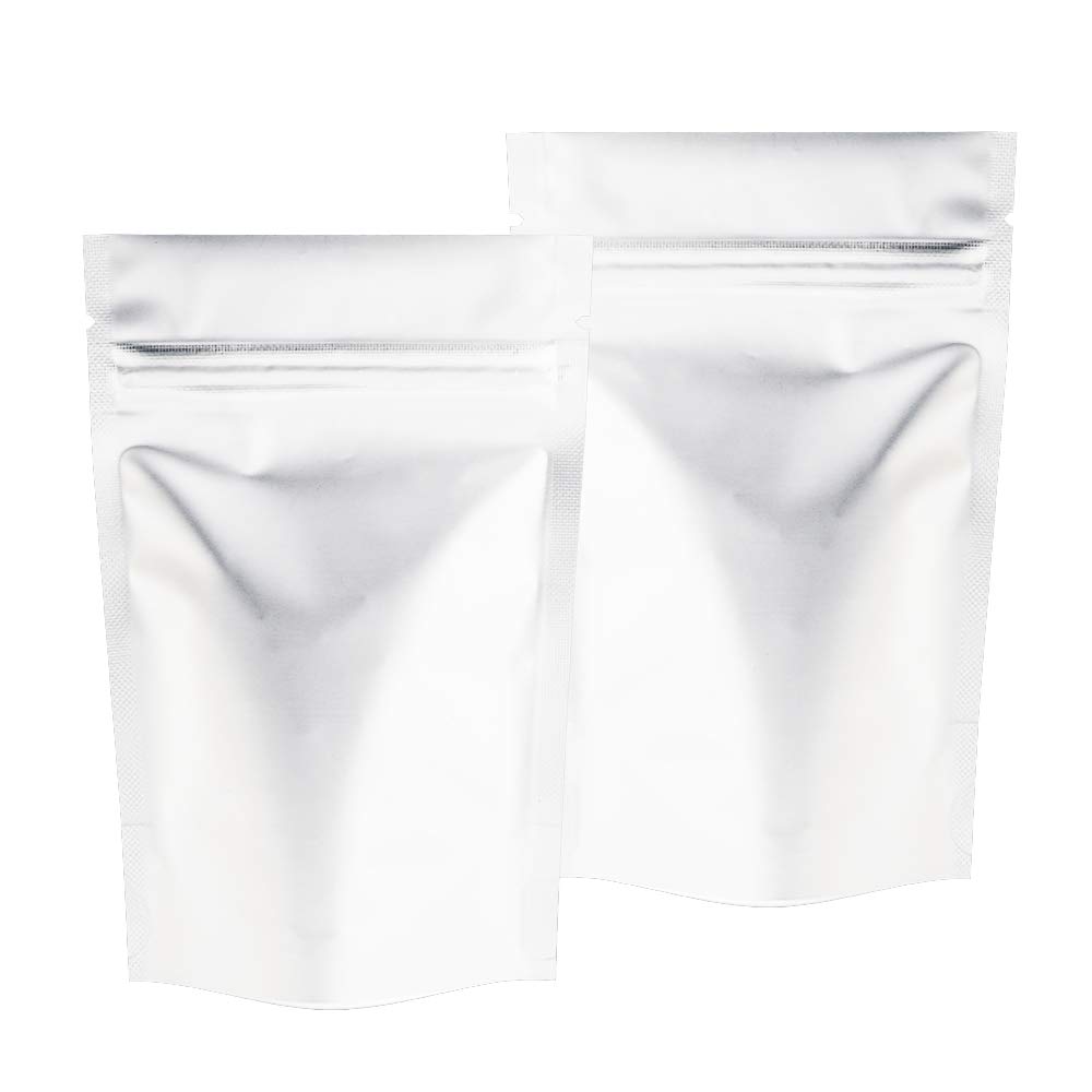 100 x Gusset Base White Grip Seal Bags Stand-Up Pouch Strong Bag BPA Free For Food Packaging(16x22CM (6.3x8.6 inch))
