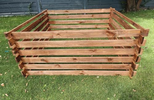 Komposter Kompostbehälter Holzkomposter Hochbeet Garten 140x140x60 cm Werth-Holz