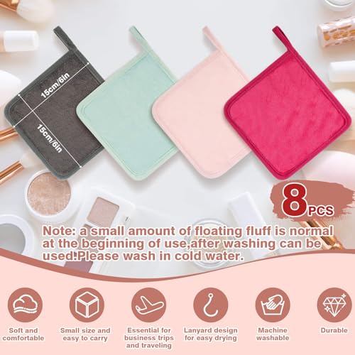 Sukh Pano removedor de maquiagem – 8 peças de pano de maquiagem microfibra para limpeza facial 15,24