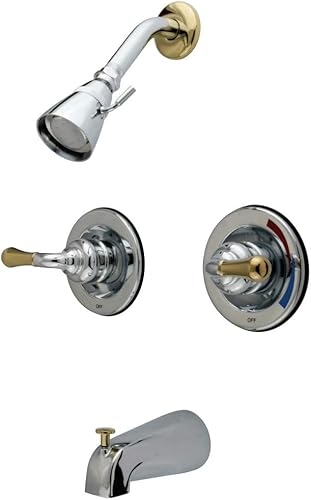 Miniatura 7 de Kingston Brass KB671 Grifo de ducha de bañera con asas dobles, cromo pulido