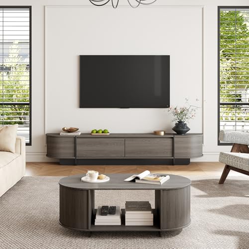 Modern Coffee Table & TV Stand Set with Storage